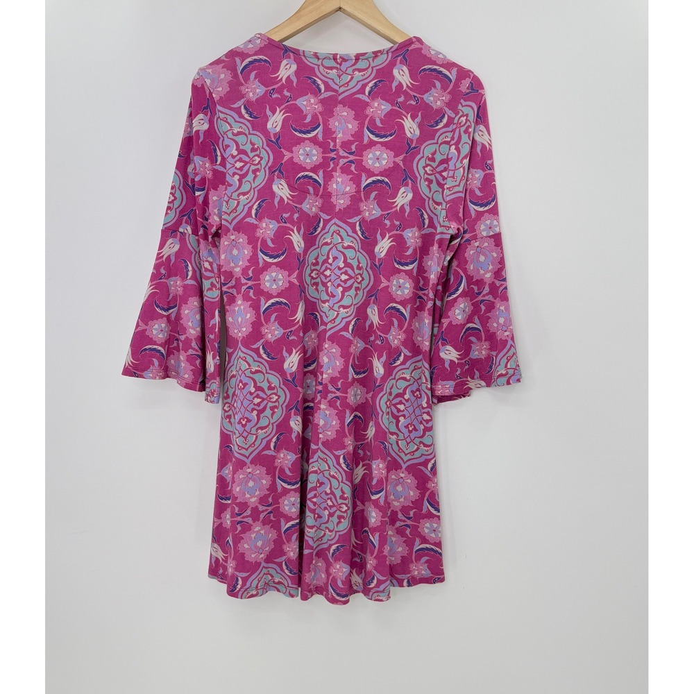 Soft Surroundings Women's Tunic Pink Purple Embroidered Floral Boho Festival‎ - Picture 3 of 10